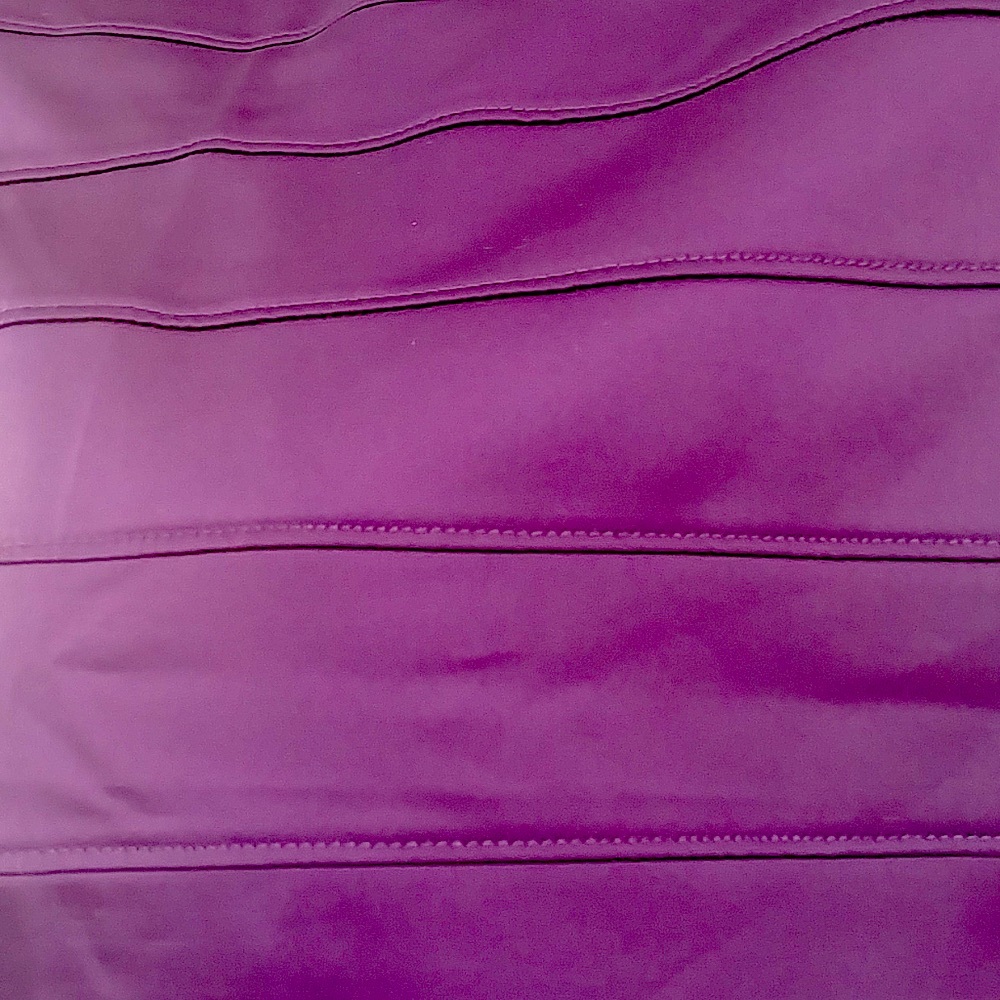 Layered-look dark purple satiny skirt